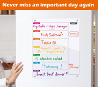 Tableau de planification magnétique transparent en acrylique réutilisable et inscriptible pour réfrigérateur – Planification hebdomadaire