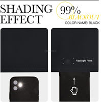 Rideaux occultants pour chambre à coucher, 2 panneaux, 40 x 63 pouces de long, noirs |   Rideaux occultants à œillets pour salon, isolants thermiquement