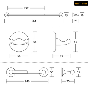 Ensemble d'accessoires de salle de bain en nickel satiné moderne, 4 pièces, barre porte-serviettes - Product Image 6