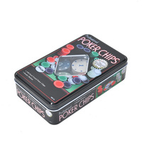 Chivan Wholesale - Ensemble de 100 jetons de poker en plastique dans une boîte en fer - Jetons de poker pour Baccarat et Texas Hold'em