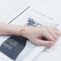 Bracelet ouvert minimaliste en argent sterling S925, réglable, pour femmes |   Bracelet personnalisé en forme de vague, cadeau de bijouterie
