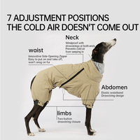 Veste de ski pour chien Touchdog à 3 couches isolées, coupe-vent, imperméable, manteau d'hiver à quatre pattes, réfléchissant, pour Greyhound, Whippet, chaud