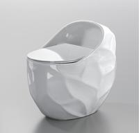 WC monobloc en forme d'œuf à poser au sol, nouveau design, siphon en S, toilettes monobloc, ensemble de toilettes pour salle de bain