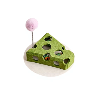Jouet pour chat en tissu en forme de fromage avec clochette – Boîte à tirer le fromage pour l'auto-amusement et <span class=keywords><strong>la</strong></span> lutte contre l'<span class=keywords><strong>ennui</strong></span> – Pour les chatons de 0 à 24 mois - Product Image 2