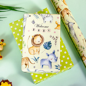Welcome Baby Cartoon Animals Gift <b>Wrapping</b> <b>Paper</b> Double Sided Art <b>Paper</b> Eco-Friendly For Packaging And Craft Use - Product Image 1