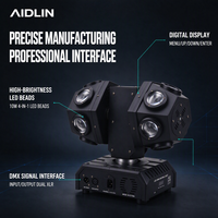 Projecteur araignée à 12 yeux et double bras pour laser LED, contrôle DMX512, RGBW, rotation infinie, pour discothèque et soirée