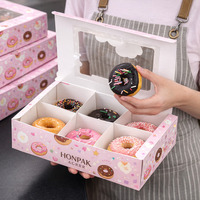 Boîtes à cupcakes à emporter HONPAK, emballages en papier pour desserts avec insert pour les cafés, la restauration, les boulangeries, fournitures d'emballage