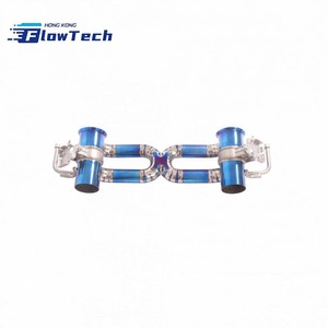 ระบบท่อไอเสียแบบ Catback วาล์วไทเทเนียม พร้อมปลายท่อสีฟ้าไหม้ สำหรับ Ferrari SF90 3.9T V8 - Product Image 2