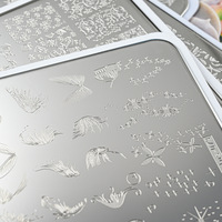 YULI KY-802 9.5X14.5cm Grande plaque de tamponnage pour nail art, motifs feuilles, fleurs, géométriques, pochoirs de graffitis pour impression de vernis