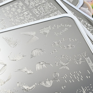 YULI KY-802 9.5X14.5cm Grande plaque de tamponnage <span class=keywords><strong>pour</strong></span> nail art, motifs feuilles, fleurs, géométriques, pochoirs de graffitis <span class=keywords><strong>pour</strong></span> impression de <span class=keywords><strong>vernis</strong></span> - Product Image 4