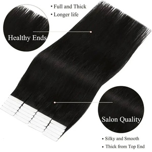 Extensiones de Cabello Adhesivas, Cabello Humano Natural Brasileño 100% Real, 20 Piezas, Lisas para Mujer - Product Image 3