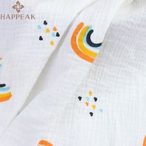 HAPPEAK arc-en-ciel impression <span class=keywords><strong>Double</strong></span> <span class=keywords><strong>gaze</strong></span> tissu par Yard mousseline <span class=keywords><strong>coton</strong></span> tissu matériel pour la fabrication <span class=keywords><strong>de</strong></span> vêtements légers - Product Image 2