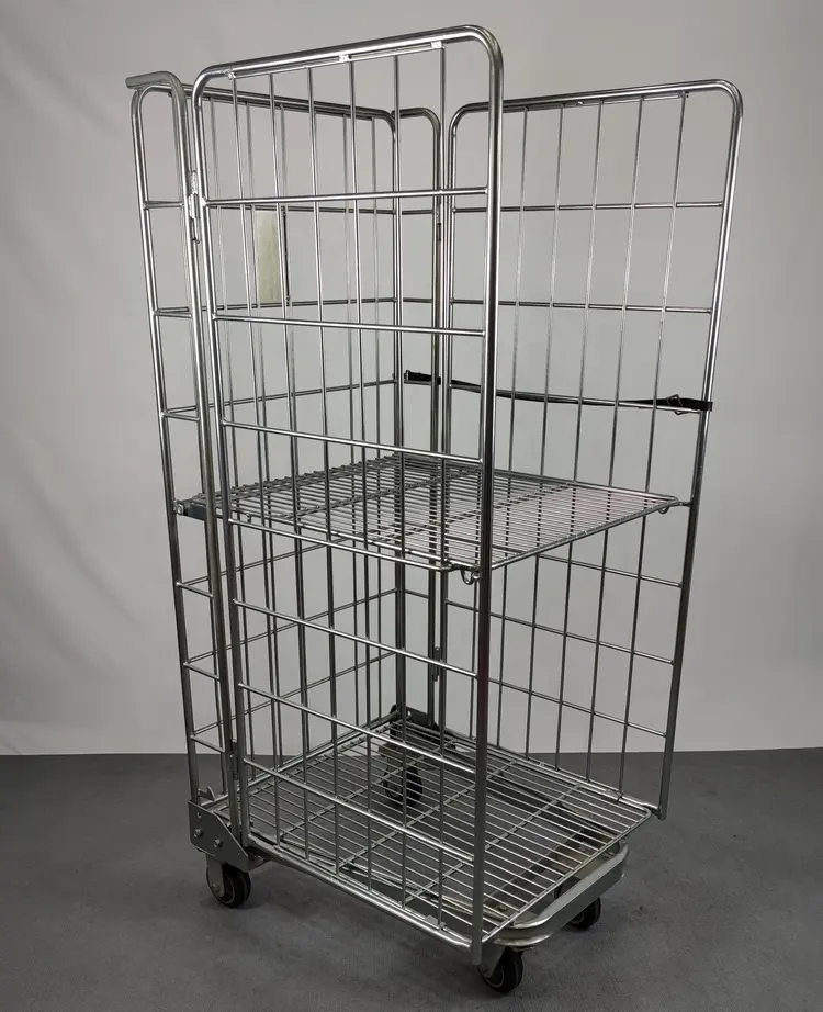 Logisitic Warehouse Used Collapsible Cargo Trolley Roll Cage