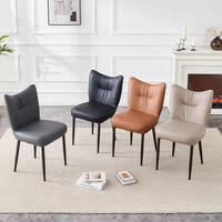Chaise de salle à manger de style italien, luxe, cuir noir, avec structure en métal moderne, pour la maison, les hôtels, les restaurants et les salles à manger.