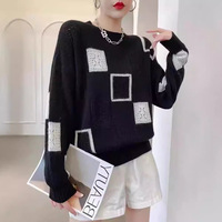 Cardigan d'hiver en acrylique anti-plis pour femme, style coréen, coupe ajustée, décontracté, ample, polyvalent, ajouré, à manches longues, col en V, chemise de base