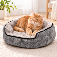 Nid pour animaux de compagnie en jacquard teint en fil, cachemire et laine, résistant à l'usure et aux morsures, sans teinture irritante, matériau sûr, lit pour animaux de compagnie