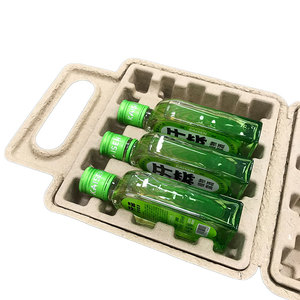 Hot bán thân thiện với môi trường thân thiện phân hủy sinh học đúc bột giấy khay gói rượu vang đặt khay bên trong - Product Image 1