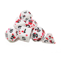 Ensembles de dés DND personnalisés 7 pièces, pochette à dés pour jeux de rôle, sac de jeu de dés en résine bleue