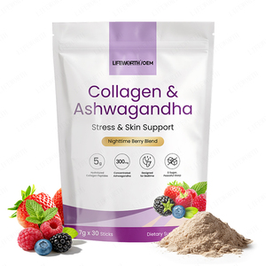 Bevanda Lifeworth con Peptidi di Collagene per Stress e Supporto della Pelle - Riduttore di Cortisolo con Ashwagandha KSM-66, L-Teanina, Magnesio - Product Image 1