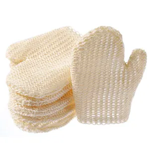 Sarung tangan pembersih mandi Sisal alami Klasik Ramah Lingkungan sarung tangan serat spons pengelupas kulit Pancuran Spa