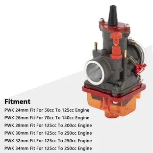 레이싱 기화기 PWK 24mm 26mm 28mm 30mm 32mm 34mm Keihin Motocross 오토바이 ATV 쿼드 먼지 자전거 기화기