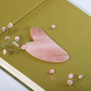 Planche de Jade naturel Guasha en forme de cœur Quartz Rose Gua Sha période de Massage soulagement de la douleur outils de Massage sur glace - Product Image 5