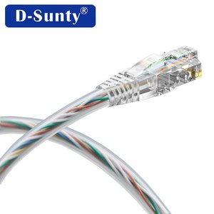 High Speed Transparent UTP Cat5e <b>Patch</b> Cord Ethernet Jumper <b>Cable</b> Custom Length Available - Product Image 6