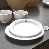 Plaque en acétate de portable, assiette blanche en mélamine de qualité européenne bon marché