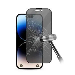 Anti-Kratzer 2.5D 9H flacher ultra-dünner Datenschutz Anti-SPY gehärtetes Glas Bildschirmschutz für iPhone 13 14 15 Pro Max Plus