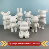 Figurines vierges Fluid Bear en gros, Figurines Ours Violent et Ours Dudu en vinyle, à peindre soi-même, thème animal, jouets créatifs, fourniture d'usine