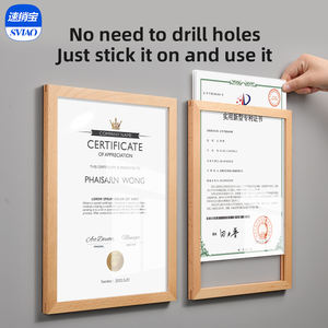 Support d'affichage de mur acrylique de <span class=keywords><strong>cadre</strong></span> de photo en bois solide breveté <span class=keywords><strong>sans</strong></span> clous de perçage - Product Image 2