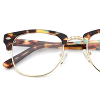 Lunettes de lecture vintage en acétate et métal avec charnière métallique, monture optique unisexe anti-lumière bleue pour ordinateur, demi-cerclées