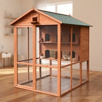 Cage à oiseaux en bois spacieuse pour l'extérieur avec une construction solide pour les pigeons, les perroquets, les petits animaux - Élevage et repos sécurisé
