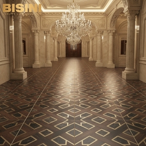 <span class=keywords><strong>Parquet</strong></span> en bois <span class=keywords><strong>exotique</strong></span> Opulence Underfoot, bois foncé et riche, avec incrustations de marbre noir et de laiton, pour les maisons exigeantes - Product Image 5