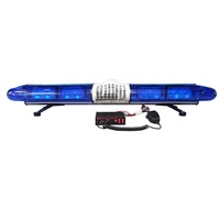 Barre lumineuse d'avertissement LED bleue de 47 pouces 12V avec sirène et haut-parleur