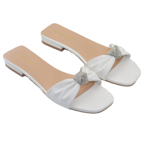 <span class=keywords><strong>Eleganti</strong></span> ed <span class=keywords><strong>eleganti</strong></span> scarpe basse da donna con tacco corto comode pantofole estive con accessorio <span class=keywords><strong>a</strong></span> diamante lucido - Product Image 1