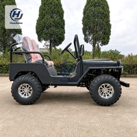Mini Jeep Huajia de Alta Calidad, 150cc, Negro, Automático, 4 Tiempos, Gasolina, Chasis de Acero, 80km/h, Go Cart, Dune Buggy, ATV Todoterreno