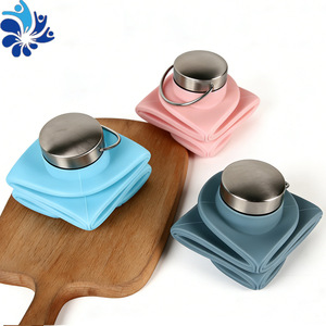 Botella de agua plegable de silicona, 1000Ml, portátil, para acampar al aire libre, senderismo, viajes, taza para beber, Unisex - Product Image 5