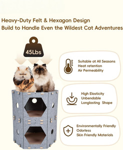 2026 New Arrival Sound Absorbing Cat <b>Bed</b>, Durable Acoustic Felt Cat House Customizable for Music Studio & Office - Product Image 6