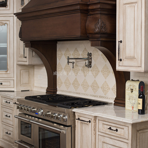 WICCAMEN Armario de Madera Sólida Moderno Personalizado Estilo Villa Francesa con Encimera Integrada de Cuarzo para Comedor Abierto - Product Image 3