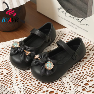 Fashion Girls' EVA Upper Temperament Commuting Non-slip Casual Little Girl Princess <b>Bow</b> Tie Autumn Button Closure Sandals - Product Image 6