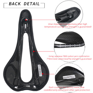TOSEEK EVO sela VTT VTT route bicicleta Selas selas De Couroie PU arco almofada Ultraleve De Fiber De Carbone preta oco selle - Product Image 3