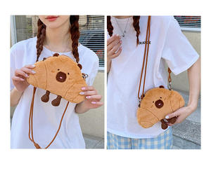 Nuova Borsa a Tracolla Piccola in Cotone con Cartone Animato Capibara, Borsa a Tracolla per Bambina, Borsa a Tracolla per Monete, Borsa a Tracolla per Chiavi, Regalo Scambio, Borsa a Tracolla Carina a Forma di Bambola - Product Image 3
