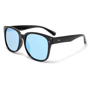 Gafas de Sol Conchen para Mujer, Montura Grande, Negras, Lentes Azules con Protección UV400, Estilo Ovalado, para Conducir, Protección Solar, para Salidas - Product Image 4