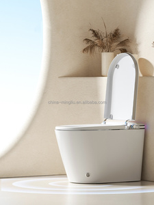 WC moderne pour appartement, à poser au sol, avec économie d'<span class=keywords><strong>eau</strong></span>, télécommande, siège chauffant, chasse d'<span class=keywords><strong>eau</strong></span> à jet siphonique, en céramique, siphon en S - Product Image 6