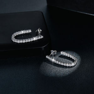 Pendientes de Plata Pura con Moissanita SVVS y Piedra de Silicio - Product Image 4