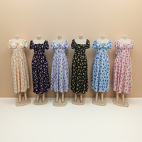 Nouvelle robe à volants rétro élégante col carré printemps et été décontracté plage femmes
