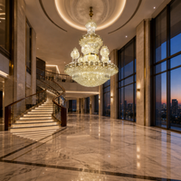 Lustre en cristal sur mesure de style luxueux pour hall d'hôtel, restaurant, salle de banquet, salle d'exposition