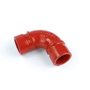 WFHSH FM UL Approved Fire Fighting Ductile Iron Pipe Fitting Casting 90 Degree Grooved Elbow