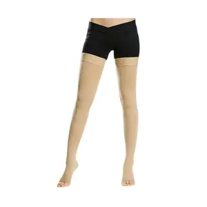 Leotruny Women Men 20-30 mmHg Support Open Toe Thigh High Compression Stockings